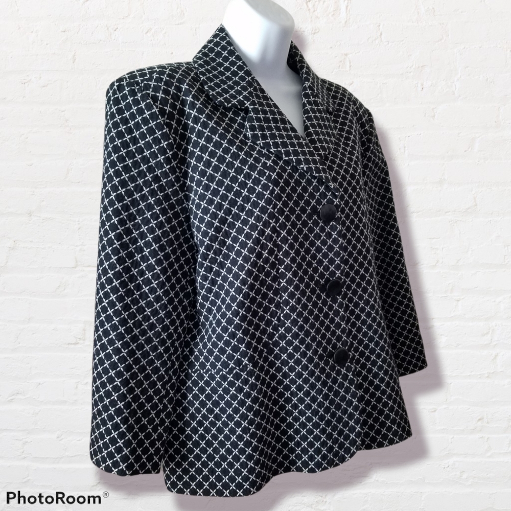 Chico's Black/White Peplum Style Blazer- Chico's size 2/Medium